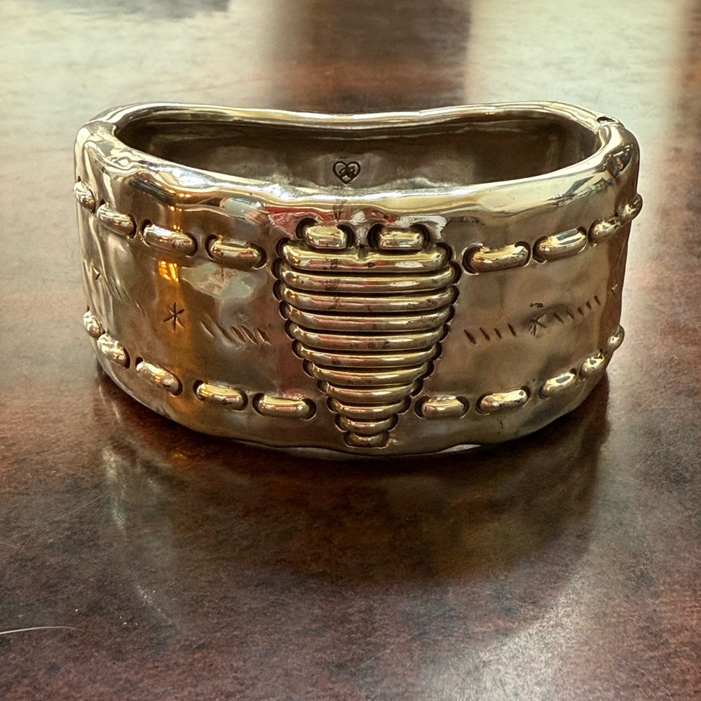 Brighton Sterling Silver Stitched Heart Cuff